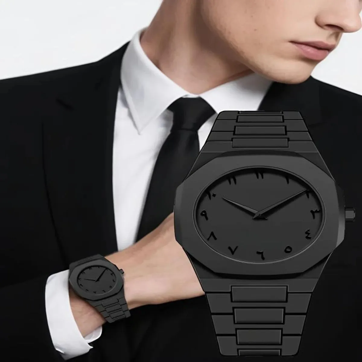 Arabic Aura Watch – Carbon Fiber Look Body with Sleek & Modern Design - Image 4